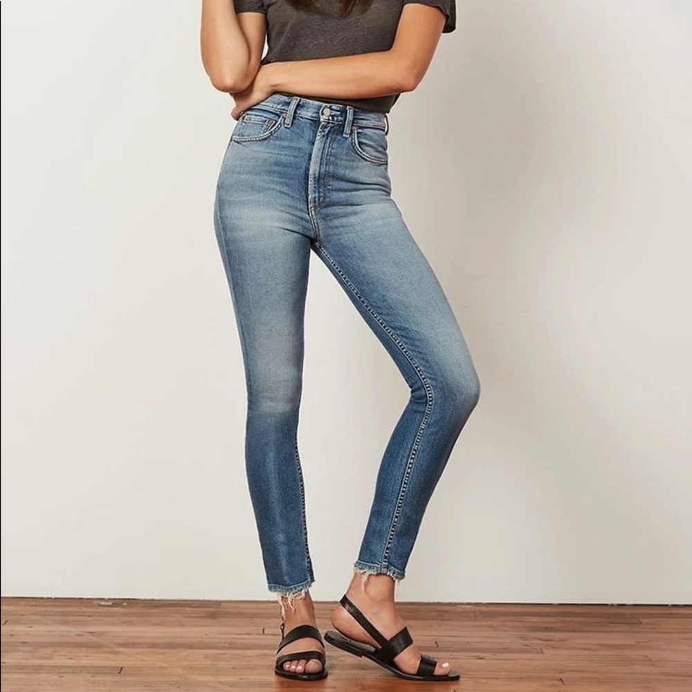 BOYISH The Zachary High Rise Skinny Jeans In Best Foot Forward size 27
